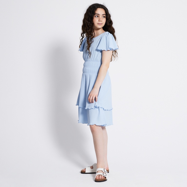 Smock frill dress "Helena" Blue